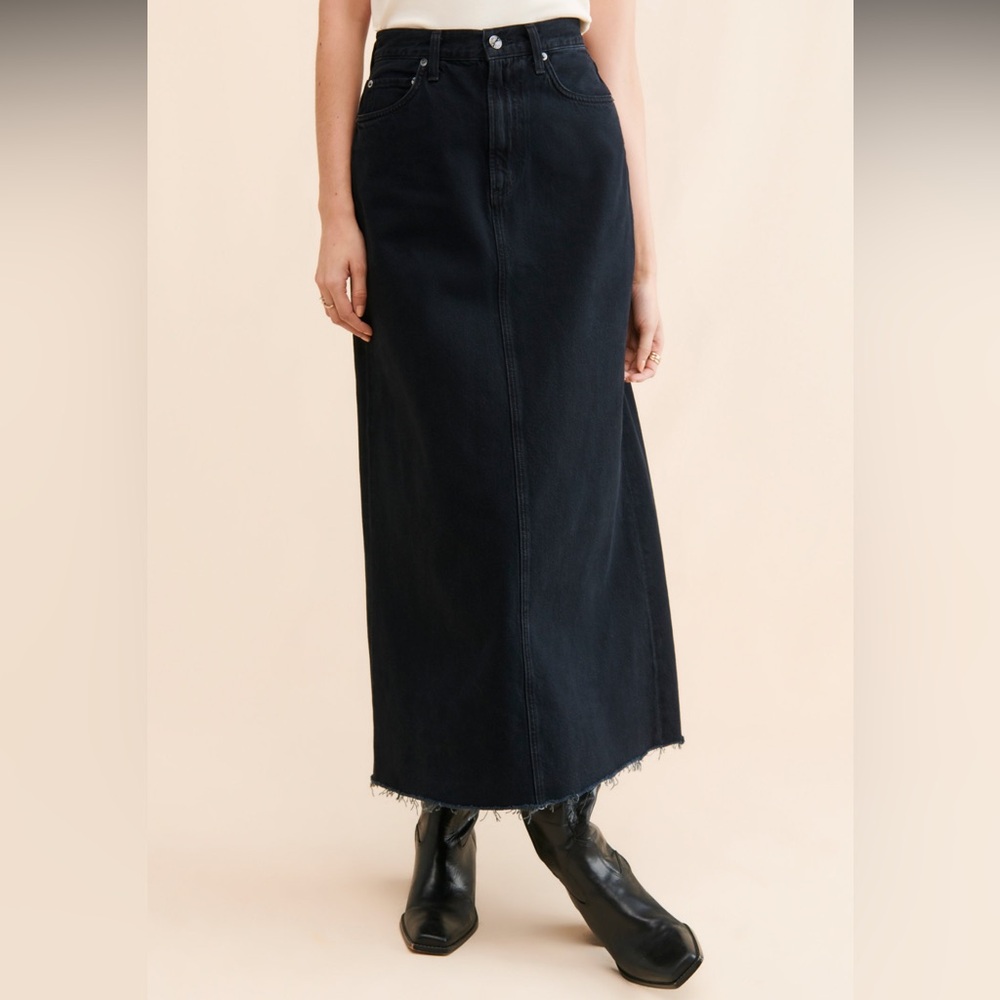 Agolde Hilla Denim Maxi Skirt - Size 28